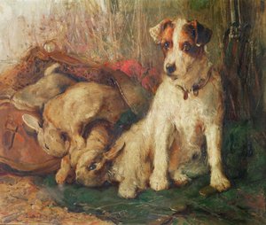 Dejado a cargo - Un Fox Terrier con presa